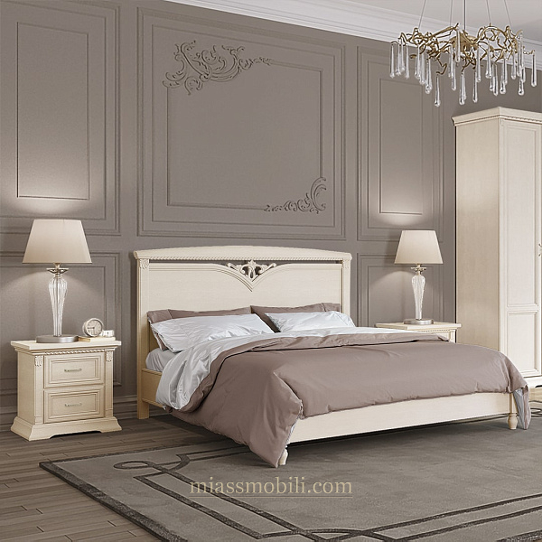 Кровать двойная Lorenzo вуаль без ножной спинки