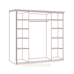Шкаф 4-х дв. для платья и белья с зеркалами