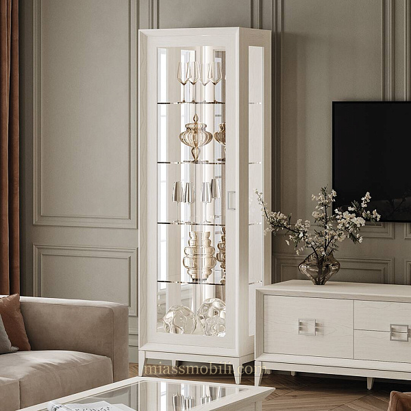 Шкаф для посуды 1-дв левый Modena дуб Сатин