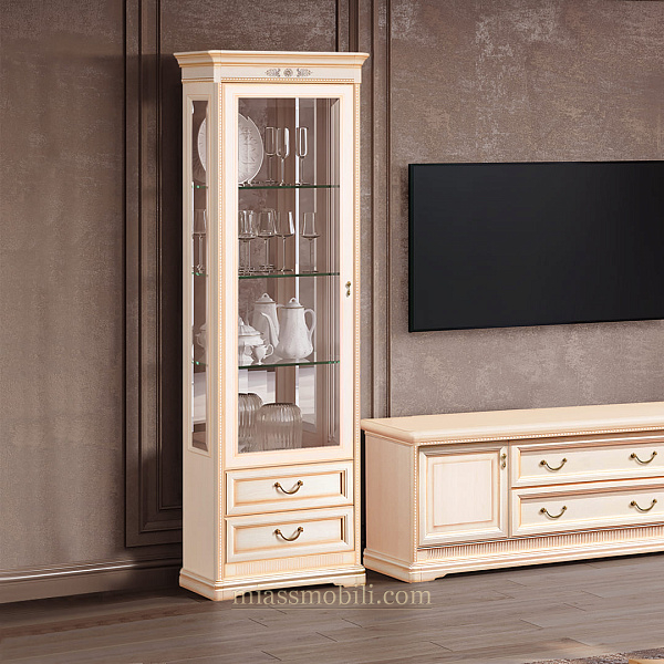 Шкаф 1-дв. для посуды (с зеркалом)