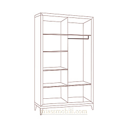 Шкаф 2-х дв. для платья и белья Modena орех Мокко